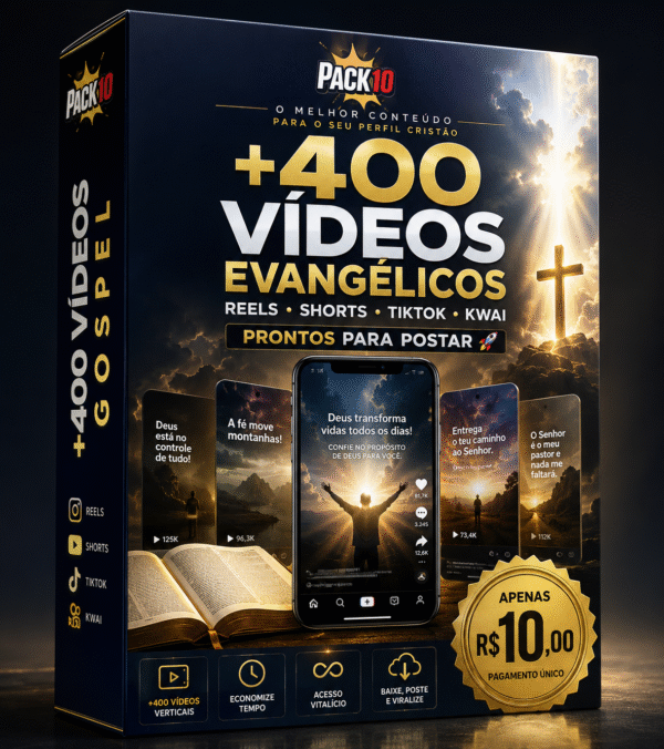 Mega Pack 400+ Vídeos Evangélicos Prontos para TikTok, Reels e Shorts
