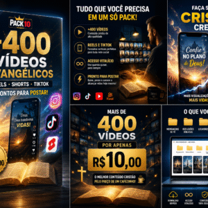 Mega Pack 400+ Vídeos Evangélicos Prontos para TikTok, Reels e Shorts