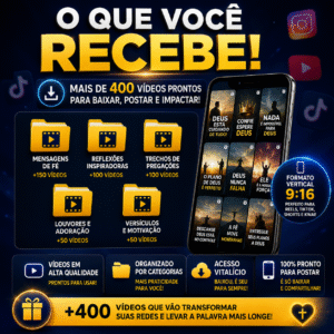 Mega Pack 400+ Vídeos Evangélicos Prontos para TikTok, Reels e Shorts