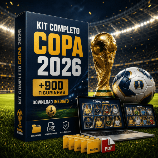 🏆 Kit Completo Figurinhas Copa do Mundo 2026 – Download Imediato PDF