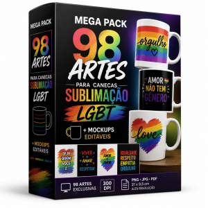 Mega Pack 98 Artes Para Canecas Sublimação LGBT