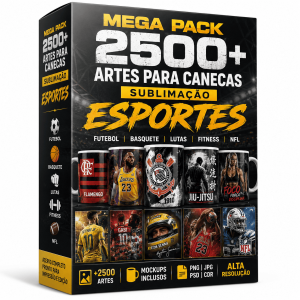 Pack completo com os maiores times do futebol brasileiro, basquete, lutas e fitness com mockups inclusos por apenas R$ 10,00 no lote promocional! 🚀