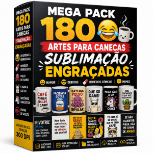 Mega Pack 180 Artes Para Canecas Sublimação ENGRAÇADAS 😂☕