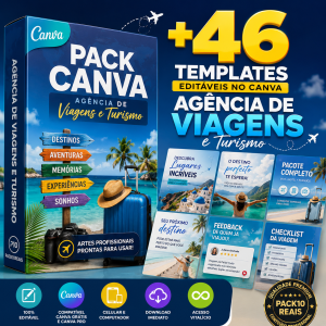 Pack Canva Agência de Viagens e Turismo +46 Templates Editáveis